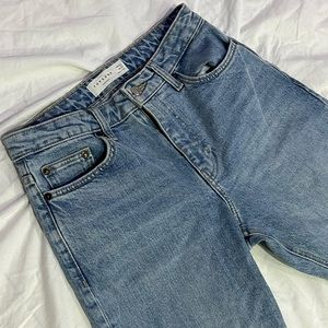 Topshop straight cut distressed jean